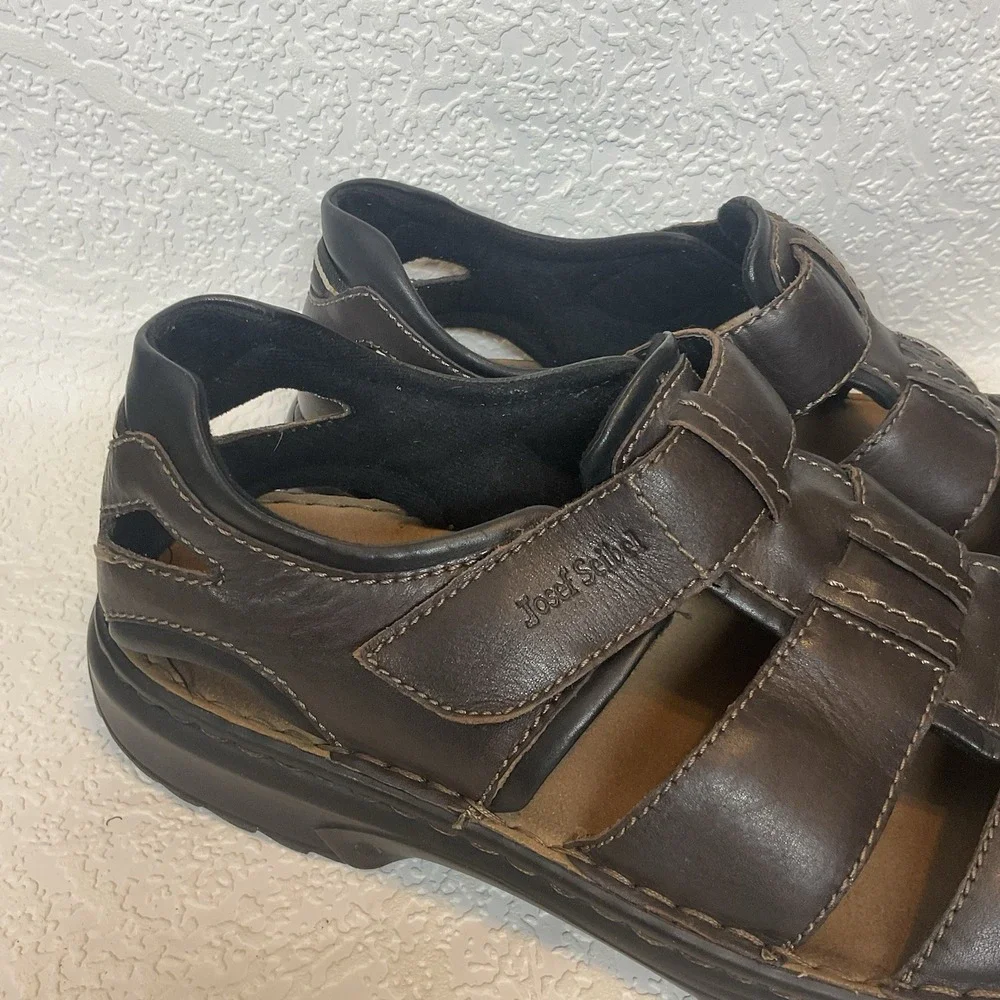 Josef Seibel Men's Fisherman Sandals Jeremy EU 47 US 13-13.5 Leather Brown